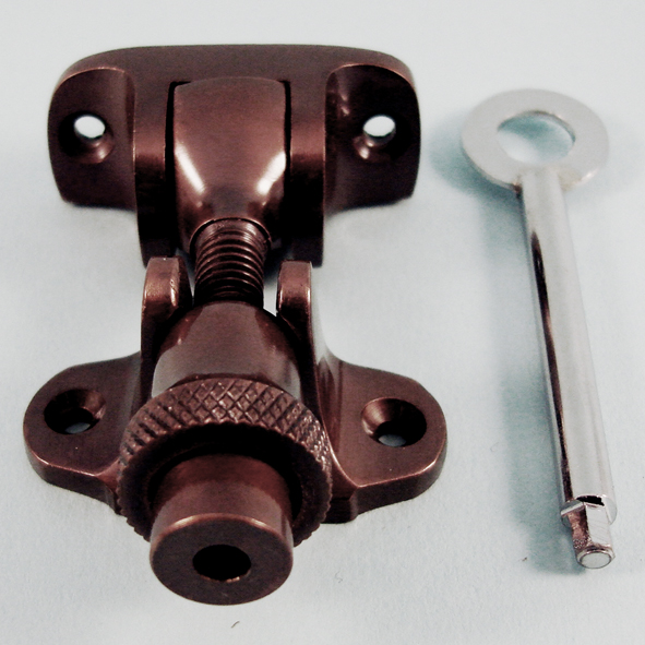 THD107L/BRO • Locking • Bronze • Locking London Style Brighton Pattern Sash Fastener